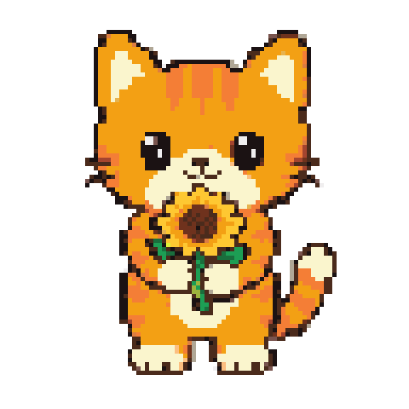 向日葵橘猫模板预览