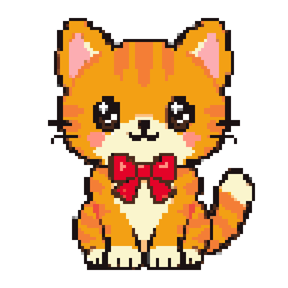 蝴蝶结橘猫模板预览